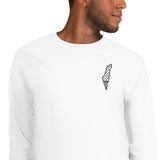 Free Palestine Map Keffiyeh Embroidered Long Sleeve Shirt (Multiple Colors)