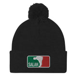 Salah Palestine Embroidered Pom-Pom Beanie